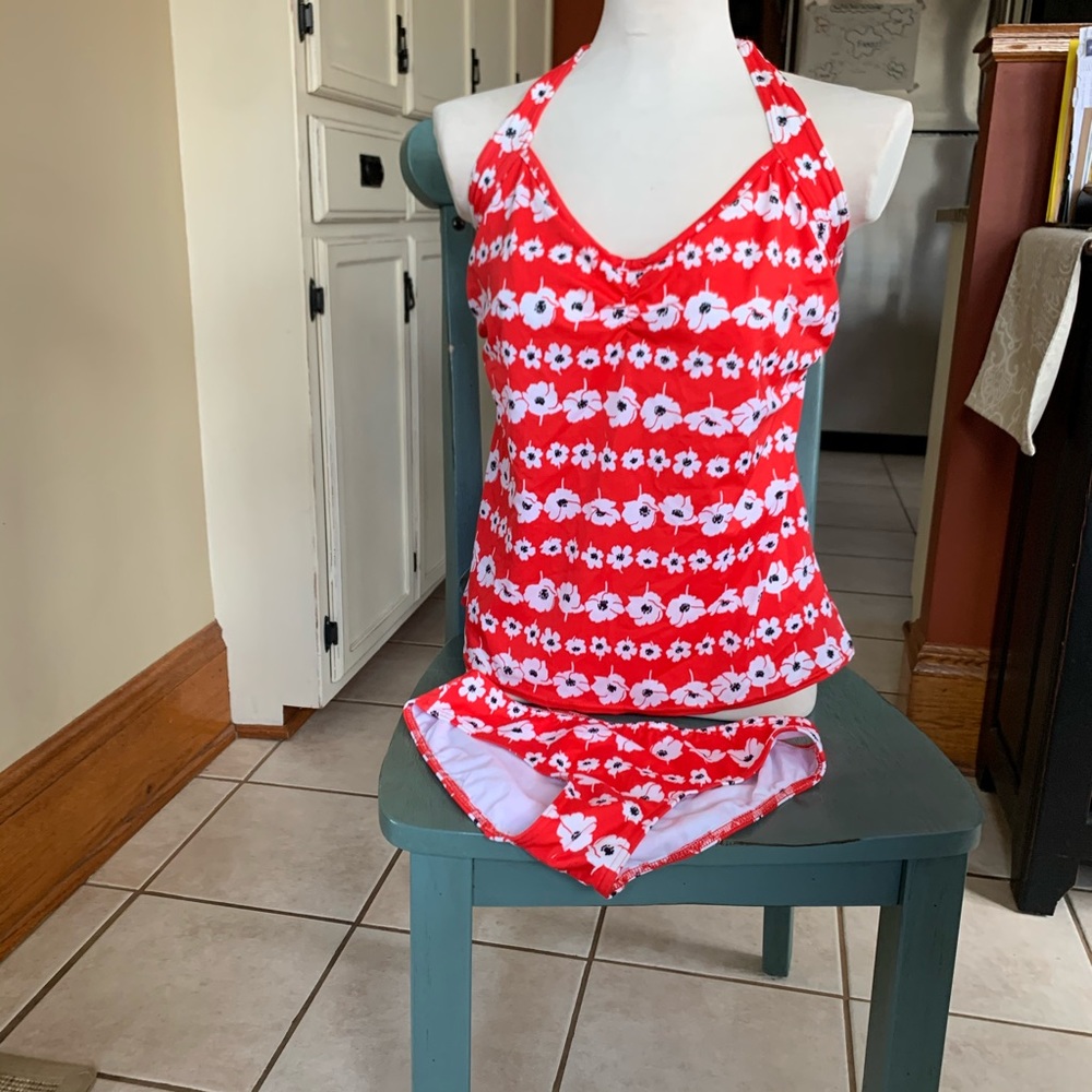 Freya Red and White Floral Tankini Set
